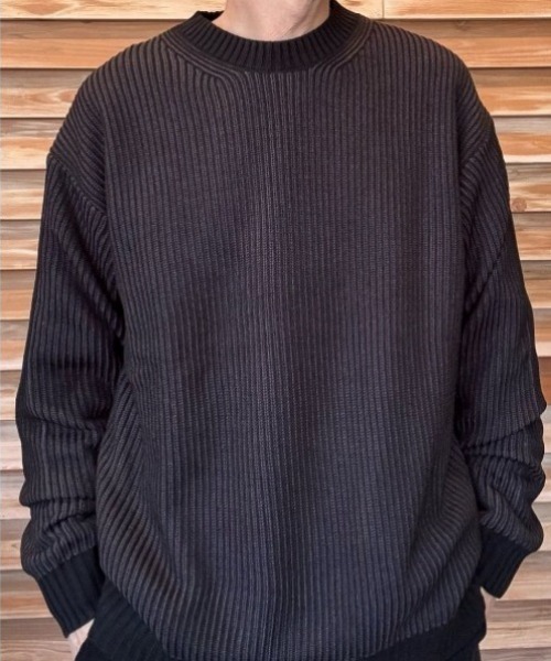 BACK NUMBER（バックナンバー）の「BACK NUMBER(バックナンバー)【メンズ】畔編みクルーネックセーター（ニット/セーター・メンズ・ホワイト/ブラック/オリーブ・S/M/L/XL）」の9枚目の写真