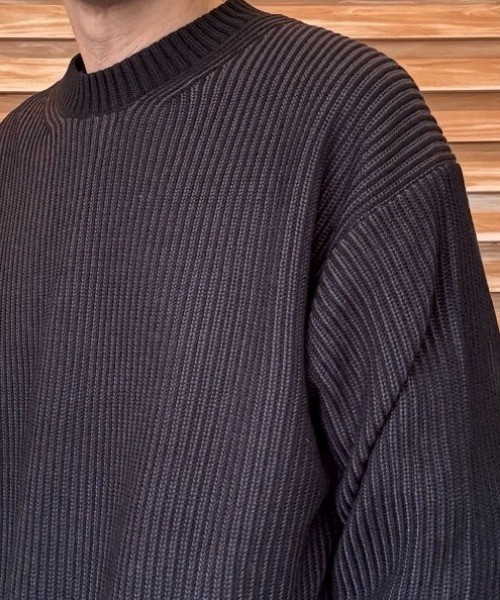 BACK NUMBER（バックナンバー）の「BACK NUMBER(バックナンバー)【メンズ】畔編みクルーネックセーター（ニット/セーター・メンズ・ホワイト/ブラック/オリーブ・S/M/L/XL）」の10枚目の写真