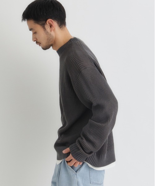 BACK NUMBER（バックナンバー）の「BACK NUMBER(バックナンバー)【メンズ】畔編みクルーネックセーター（ニット/セーター・メンズ・ホワイト/ブラック/オリーブ・S/M/L/XL）」の18枚目の写真