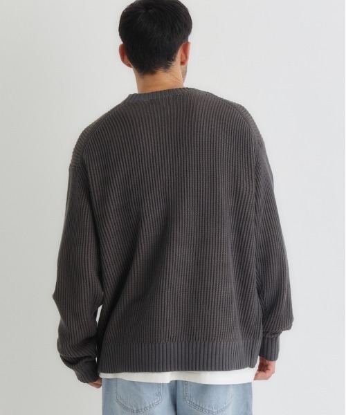 BACK NUMBER（バックナンバー）の「BACK NUMBER(バックナンバー)【メンズ】畔編みクルーネックセーター（ニット/セーター・メンズ・ホワイト/ブラック/オリーブ・S/M/L/XL）」の19枚目の写真