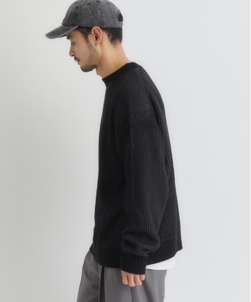 BACK NUMBER（バックナンバー）の「BACK NUMBER(バックナンバー)【メンズ】畔編みクルーネックセーター（ニット/セーター・メンズ・ホワイト/ブラック/オリーブ・S/M/L/XL）」の22枚目の写真