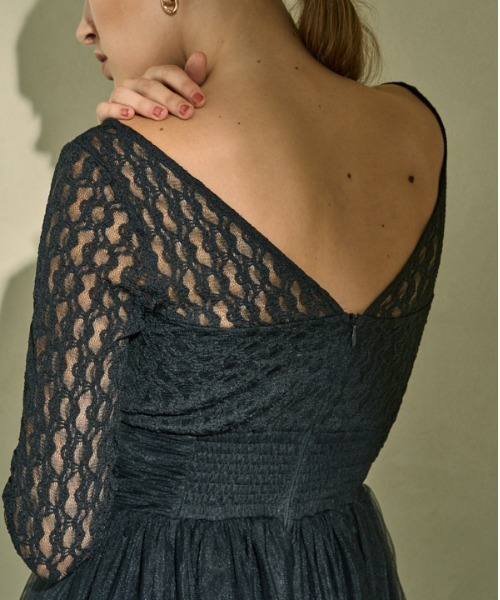 ワンピース eradie Ethereal Lace & Tulle One-piece Ethereal Lace & Tulle One-piece -Black- – ERADIE