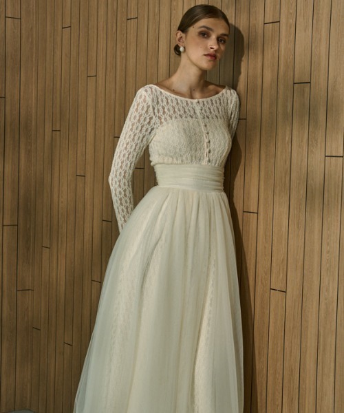 ERADIE（エラディエ）の「Ethereal Lace & Tulle One-piece  レース＆チュールワンピース（ワンピース・レディース・ブラック/アイボリー・FREE）」の9枚目の写真