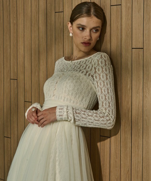 ERADIE（エラディエ）の「Ethereal Lace & Tulle One-piece  レース＆チュールワンピース（ワンピース・レディース・ブラック/アイボリー・FREE）」の17枚目の写真