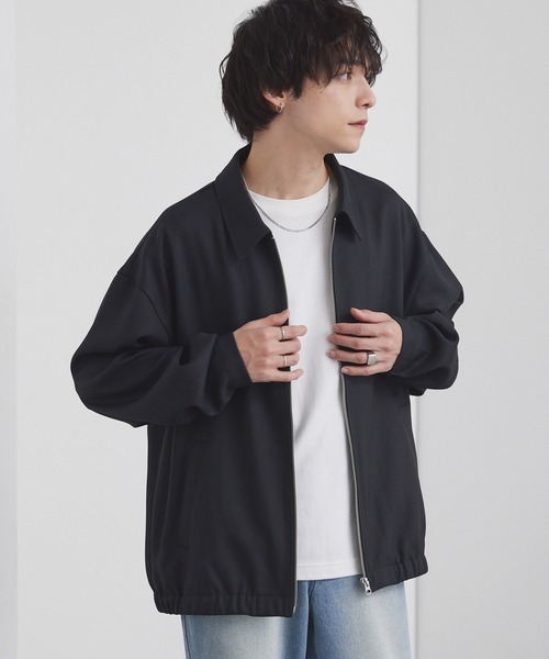 オーバーサイズ クロップド ジップアップ カルゼブルゾン MONO-MART