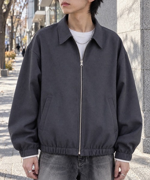 オーバーサイズ クロップド ジップアップ カルゼブルゾン MONO-MART