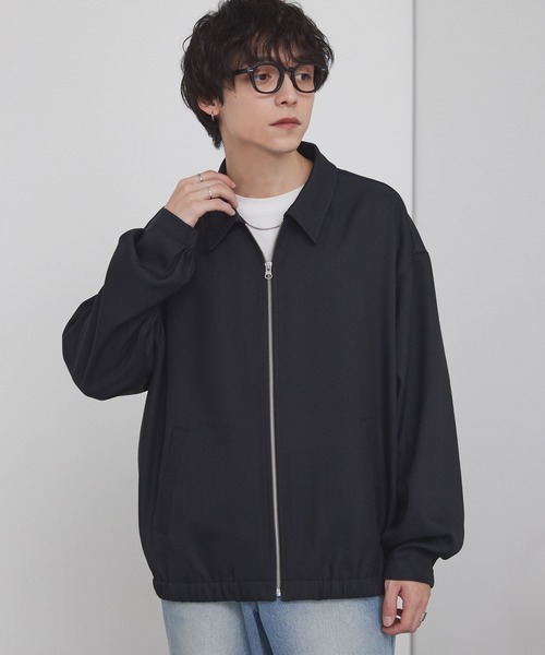 オーバーサイズ クロップド ジップアップ カルゼブルゾン MONO-MART
