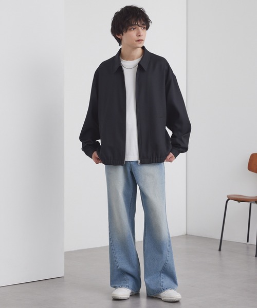オーバーサイズ クロップド ジップアップ カルゼブルゾン MONO-MART