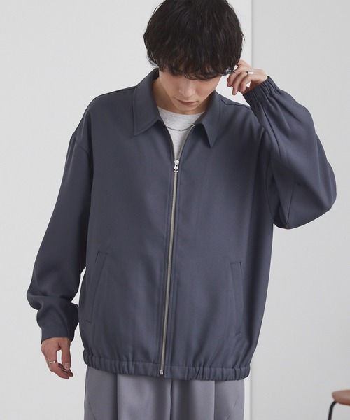 オーバーサイズ クロップド ジップアップ カルゼブルゾン MONO-MART