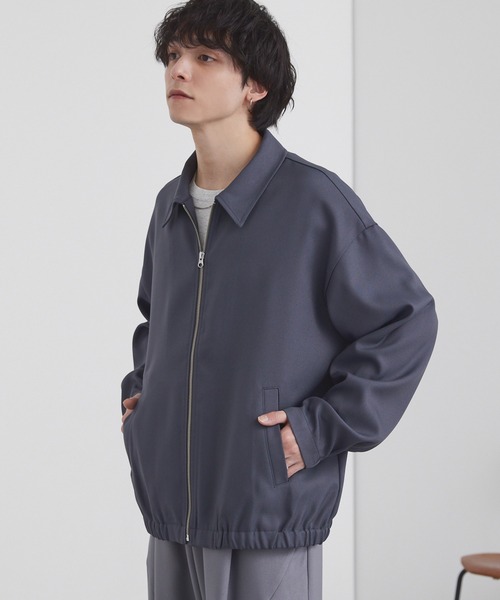 オーバーサイズ クロップド ジップアップ カルゼブルゾン MONO-MART
