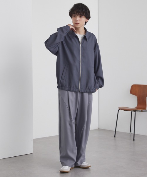 オーバーサイズ クロップド ジップアップ カルゼブルゾン MONO-MART