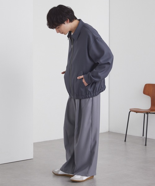 オーバーサイズ クロップド ジップアップ カルゼブルゾン MONO-MART