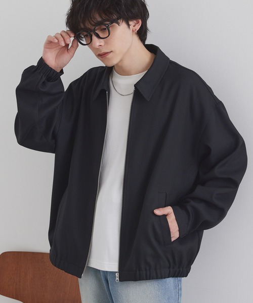 オーバーサイズ クロップド ジップアップ カルゼブルゾン MONO-MART