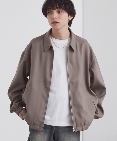オーバーサイズ クロップド ジップアップ カルゼブルゾン MONO-MART