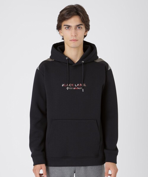 BLACK LABEL CRESTBRIDGE（ブラックレーベル・クレストブリッジ）の「【一部店舗限定】ショルダーチェックロゴフーディー（Tシャツ/カットソー・メンズ・グレー系その他/ブラック・M/L）」の2枚目の写真