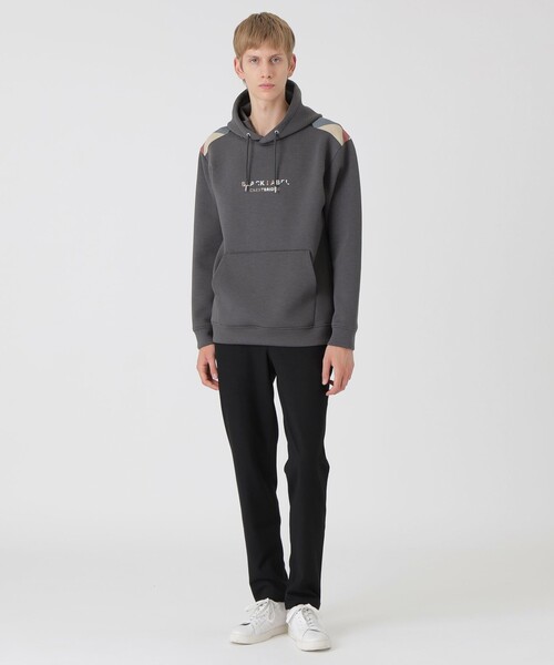 BLACK LABEL CRESTBRIDGE（ブラックレーベル・クレストブリッジ）の「【一部店舗限定】ショルダーチェックロゴフーディー（Tシャツ/カットソー・メンズ・グレー系その他/ブラック・M/L）」の8枚目の写真