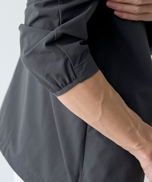 coen（コーエン）の「ストレッチテックナイロンノーカラージャケット【ストレッチ、はっ水、耐摩耗性、UVカット】（その他アウター・メンズ・ブラック/ダークグレー・S/M/L/XL）」の11枚目の写真