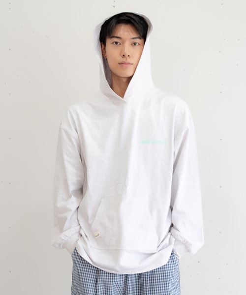 bashful base Oriental(バッシュフルベースオリエンタル)の「【bbO】ロゴビッグシルエットカットフーディー/パーカー(Tシャツ/カットソー・メンズ・ライトグレー/ライトグリーン/ブラック・MEDIUM/LARGE)」の3枚目の写真