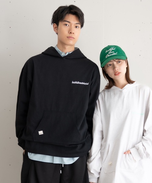 bashful base Oriental(バッシュフルベースオリエンタル)の「【bbO】ロゴビッグシルエットカットフーディー/パーカー(Tシャツ/カットソー・メンズ・ライトグレー/ライトグリーン/ブラック・MEDIUM/LARGE)」の2枚目の写真