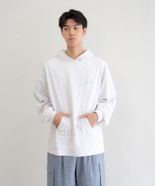 bashful base Oriental(バッシュフルベースオリエンタル)の「【bbO】ロゴビッグシルエットカットフーディー/パーカー(Tシャツ/カットソー・メンズ・ライトグレー/ライトグリーン/ブラック・MEDIUM/LARGE)」の16枚目の写真