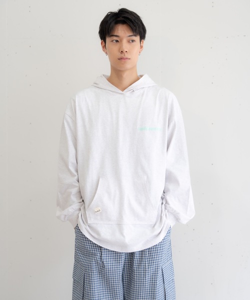 bashful base Oriental(バッシュフルベースオリエンタル)の「【bbO】ロゴビッグシルエットカットフーディー/パーカー(Tシャツ/カットソー・メンズ・ライトグレー/ライトグリーン/ブラック・MEDIUM/LARGE)」の17枚目の写真