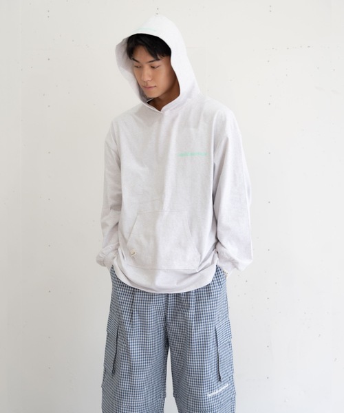 bashful base Oriental(バッシュフルベースオリエンタル)の「【bbO】ロゴビッグシルエットカットフーディー/パーカー(Tシャツ/カットソー・メンズ・ライトグレー/ライトグリーン/ブラック・MEDIUM/LARGE)」の20枚目の写真