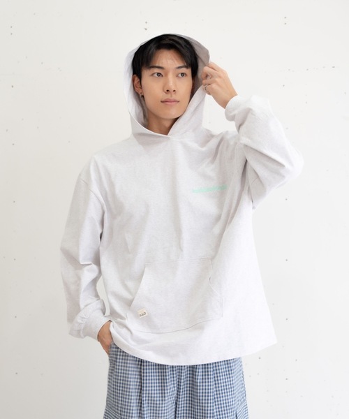 bashful base Oriental(バッシュフルベースオリエンタル)の「【bbO】ロゴビッグシルエットカットフーディー/パーカー(Tシャツ/カットソー・メンズ・ライトグレー/ライトグリーン/ブラック・MEDIUM/LARGE)」の21枚目の写真