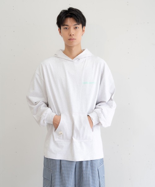 bashful base Oriental(バッシュフルベースオリエンタル)の「【bbO】ロゴビッグシルエットカットフーディー/パーカー(Tシャツ/カットソー・メンズ・ライトグレー/ライトグリーン/ブラック・MEDIUM/LARGE)」の19枚目の写真
