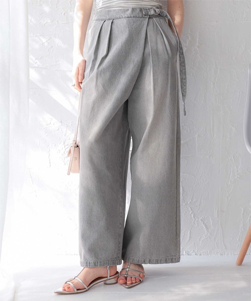 titivate(ティティベイト)の「ラップデザインデニムパンツ(デニムパンツ・レディース・ブルー/ベージュ/アイボリー/グレー・M/S/L)」の8枚目の写真