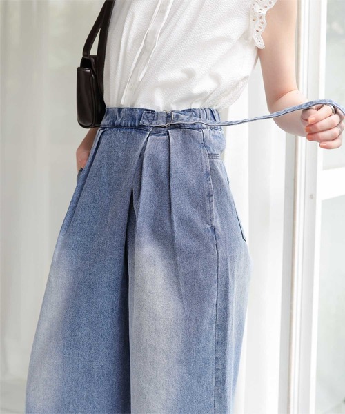 titivate(ティティベイト)の「ラップデザインデニムパンツ(デニムパンツ・レディース・ブルー/ベージュ/アイボリー/グレー・M/S/L)」の20枚目の写真