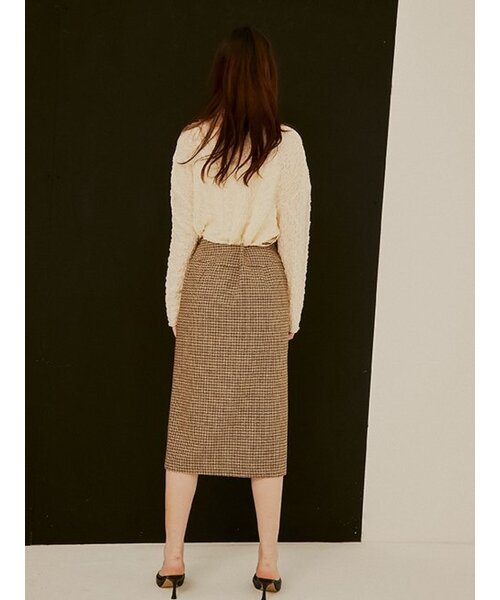 Sorry,Too Much Love（ソーリートゥーマッチラブ）の「Rael Midi Tweed H Line Skirt_Brown（スカート・レディース・その他・S/M）」の5枚目の写真
