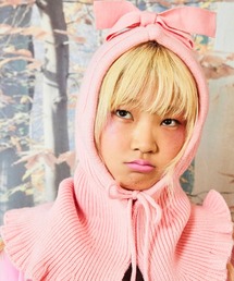 Little sunny bite（リトルサニーバイト）の「littlesunnybite/リトルサニーバイト/ribbon balaclava（ニットキャップ/ビーニー）」