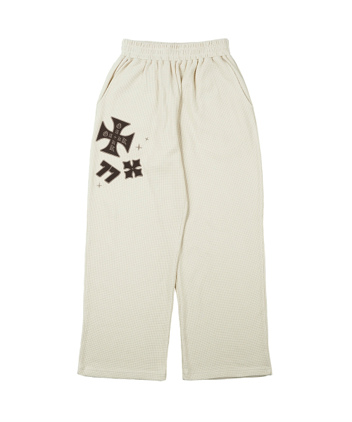 GAKKAI UNIONS(ガッカイユニオンズ)の「カシアワッフルワイドパンツベージュ(スウェットパンツ・メンズ・その他・M/L/S)」の2枚目の写真