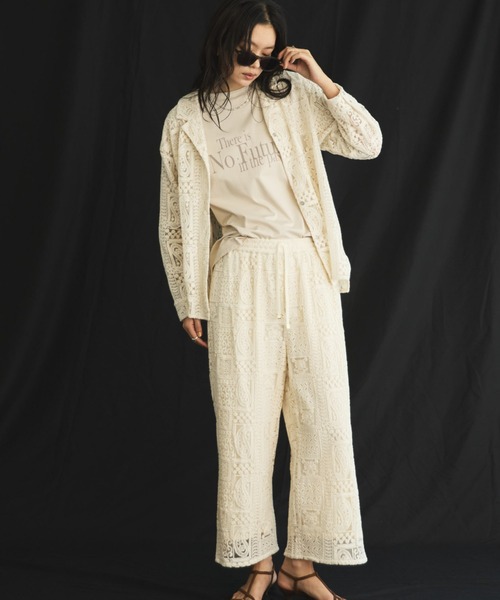 Doux archives（ドゥアルシーヴ）の「パッチワークレース開襟シャツ（シャツ/ブラウス・レディース・オフホワイト/ブラック・FREE）」の16枚目の写真