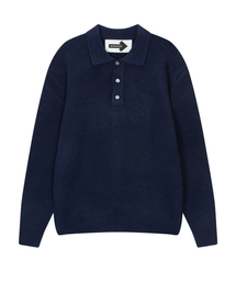 カラーロングリブオルダーPKニットネイビー(navy)