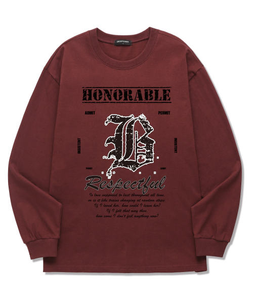 VANNWORKS(バンワークス)の「ABO ロングスリーブ (VLS0209) B_バーガンディ(Tシャツ/カットソー・レディース・その他・S/M/L/XL/XXL)」の1枚目の写真