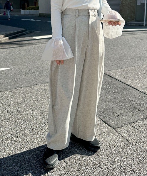 PILIT(ピリット)の「サイドタックコクーンパンツ(スラックス・レディース・ブラウン/グレー・MEDIUM)」の18枚目の写真