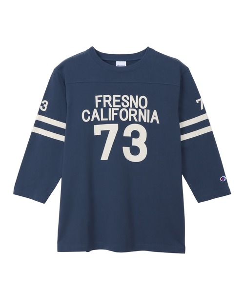 Champion（チャンピオン）の「【Champion/チャンピオン】メンズ ベーシック 3/4 スリーブフットボールTシャツ（Tシャツ/カットソー・メンズ・グレー/ホワイト×パープル/ダークブルー/モカ/ブラック系その他/ホワイト×ブラック・MEDIUM/SMALL/LARGE/X-LARGE）」の6枚目の写真