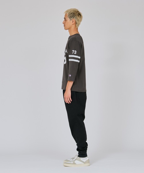 Champion（チャンピオン）の「【Champion/チャンピオン】メンズ ベーシック 3/4 スリーブフットボールTシャツ（Tシャツ/カットソー・メンズ・グレー/ホワイト×パープル/ダークブルー/モカ/ブラック系その他/ホワイト×ブラック・MEDIUM/SMALL/LARGE/X-LARGE）」の14枚目の写真