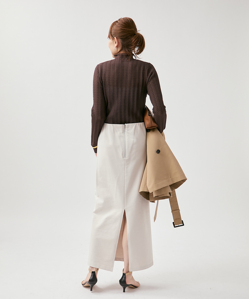 VERMEIL par iena（ヴェルメイユパーイエナ）の「レースニット ハイネックロングスリーブプルオーバー（ニット/セーター・レディース・ホワイト/ブラウン・FREE）」の11枚目の写真