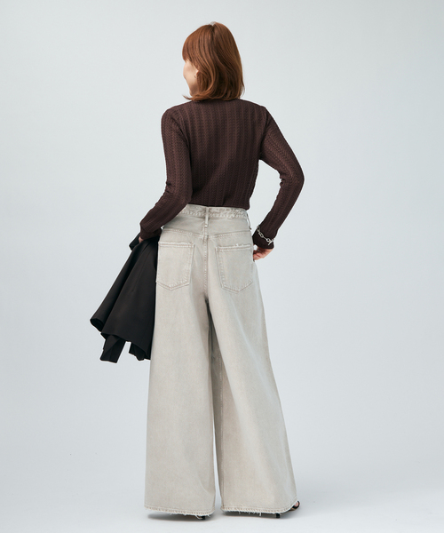 VERMEIL par iena（ヴェルメイユパーイエナ）の「レースニット ハイネックロングスリーブプルオーバー（ニット/セーター・レディース・ホワイト/ブラウン・FREE）」の15枚目の写真