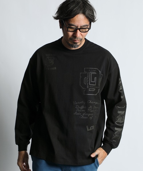The DUFFER of ST.GEORGE(ザダファーオブセントジョージ)の「DUFFER ARCHIVE LOGO L/SL TEE:ダファー アーカイブ ロゴ ロングスリーブTシャツ(Tシャツ/カットソー・メンズ・ホワイト/ブラック/スミクロ・SMALL/MEDIUM/LARGE/X-LARGE)」の3枚目の写真