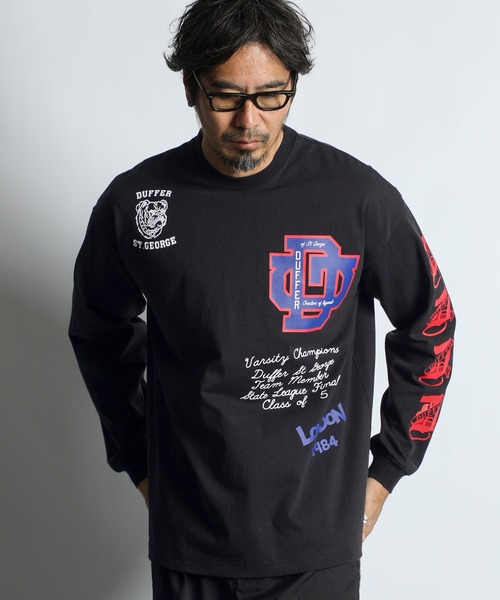 The DUFFER of ST.GEORGE(ザダファーオブセントジョージ)の「DUFFER ARCHIVE LOGO L/SL TEE:ダファー アーカイブ ロゴ ロングスリーブTシャツ(Tシャツ/カットソー・メンズ・ホワイト/ブラック/スミクロ・SMALL/MEDIUM/LARGE/X-LARGE)」の6枚目の写真