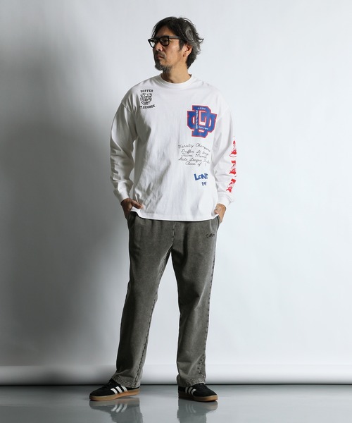 The DUFFER of ST.GEORGE(ザダファーオブセントジョージ)の「DUFFER ARCHIVE LOGO L/SL TEE:ダファー アーカイブ ロゴ ロングスリーブTシャツ(Tシャツ/カットソー・メンズ・ホワイト/ブラック/スミクロ・SMALL/MEDIUM/LARGE/X-LARGE)」の5枚目の写真