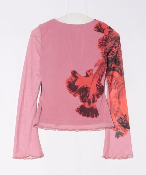 Desigual(デシグアル)の「ビッグフラワーチュール長袖トップス(Tシャツ/カットソー・レディース・レッド・S/L/XS/M/XL)」の4枚目の写真