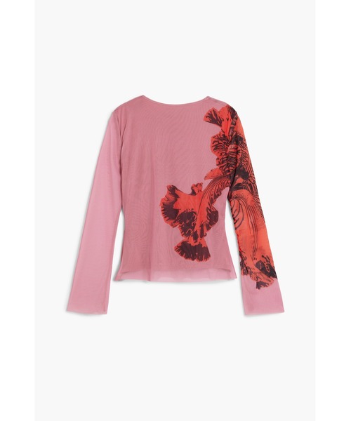 Desigual(デシグアル)の「ビッグフラワーチュール長袖トップス(Tシャツ/カットソー・レディース・レッド・S/L/XS/M/XL)」の2枚目の写真