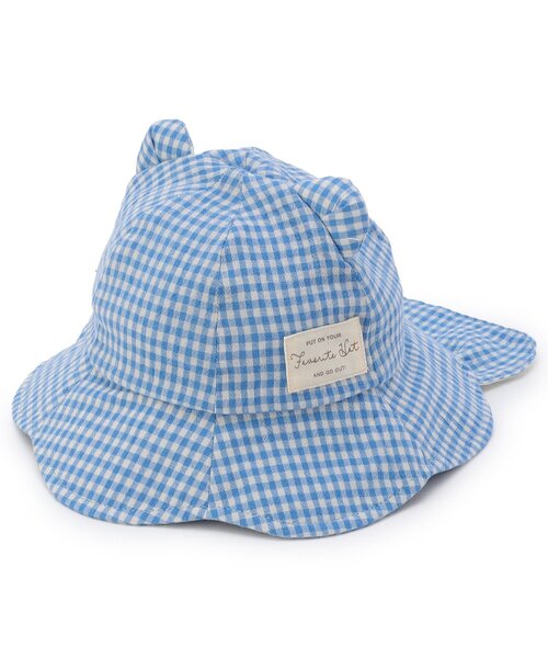 Ampersand(アンパサンド)の「日よけ付きアニマルベビーハット(ハット・キッズ・ピンク/サックスブルー/アイボリー・48/46/44)」の5枚目の写真