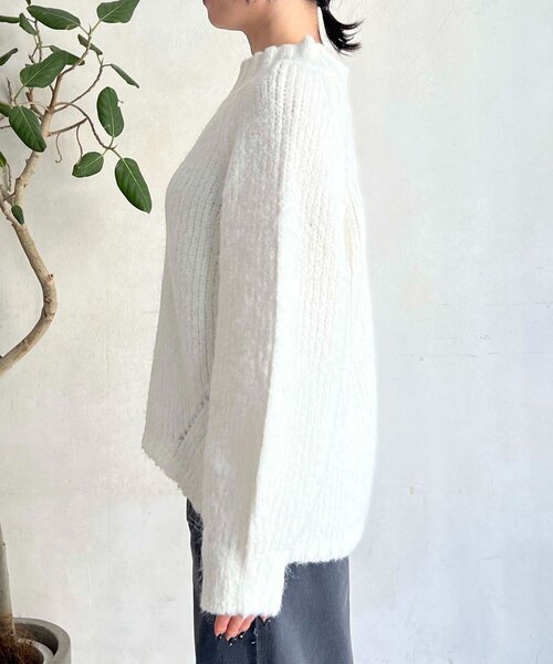 un dix cors（アンディコール）の「圧縮起毛ワイドネックニット（ニット/セーター・レディース・グレー/オフホワイト/ブルー/ピンク・FREE）」の13枚目の写真