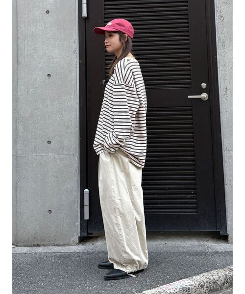 Ungrid（アングリッド）の「マルチボーダーロングスリーブTee（Tシャツ/カットソー・レディース・グリーン/チャコールグレー/オフホワイト・FREE）」の12枚目の写真