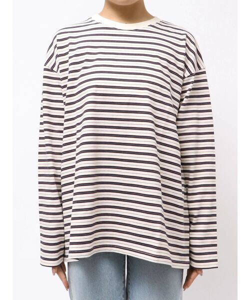 Ungrid（アングリッド）の「マルチボーダーロングスリーブTee（Tシャツ/カットソー・レディース・グリーン/チャコールグレー/オフホワイト・FREE）」の14枚目の写真